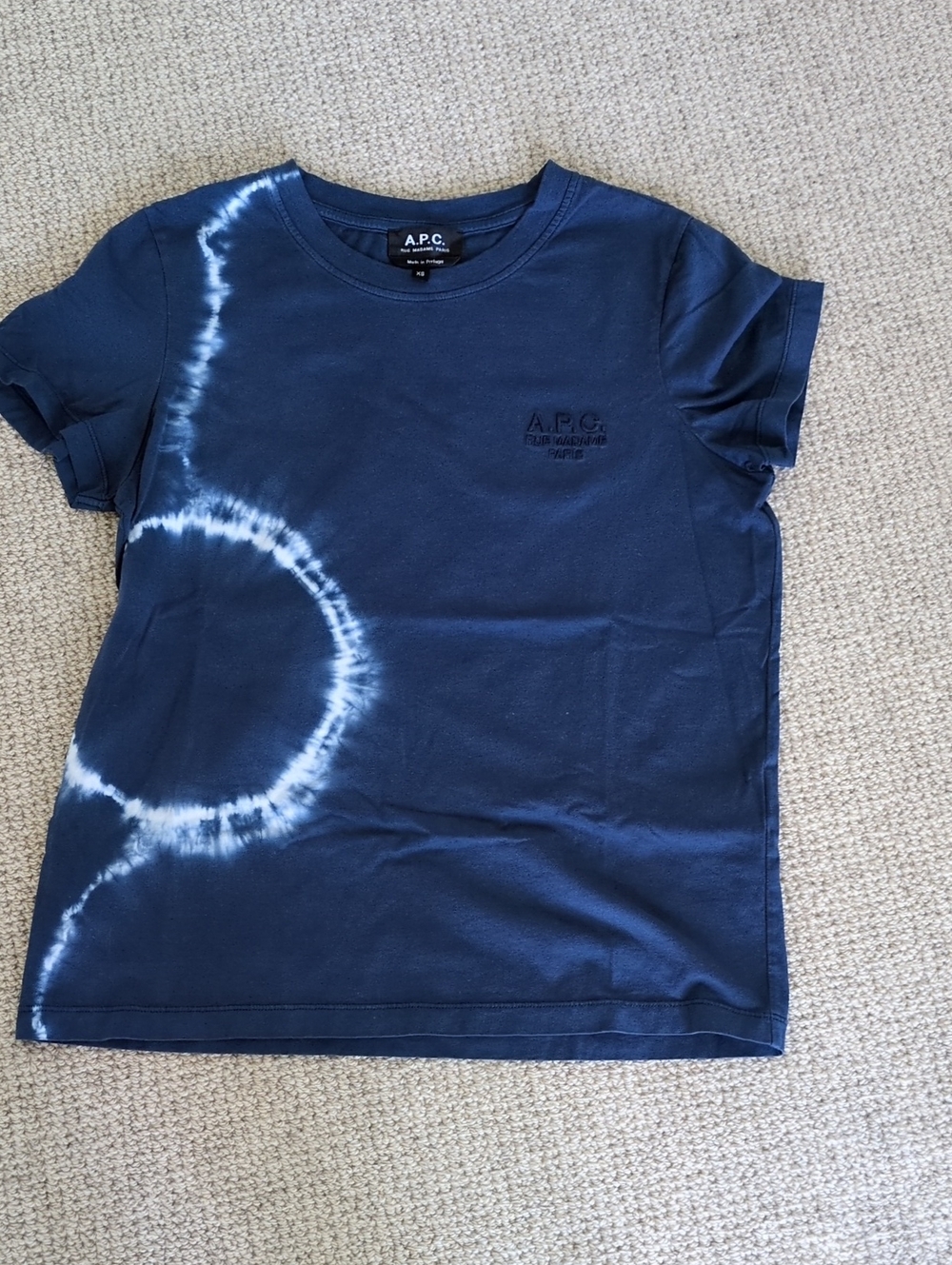 A.P.C. Denise Tie & Dye Indigo Blue Cotton T-Shirt